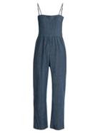 The Great Sleeveless Denim Jumpsuit