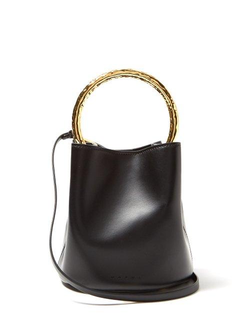 Matchesfashion.com Marni - Pannier Leather Bucket Bag - Womens - Black