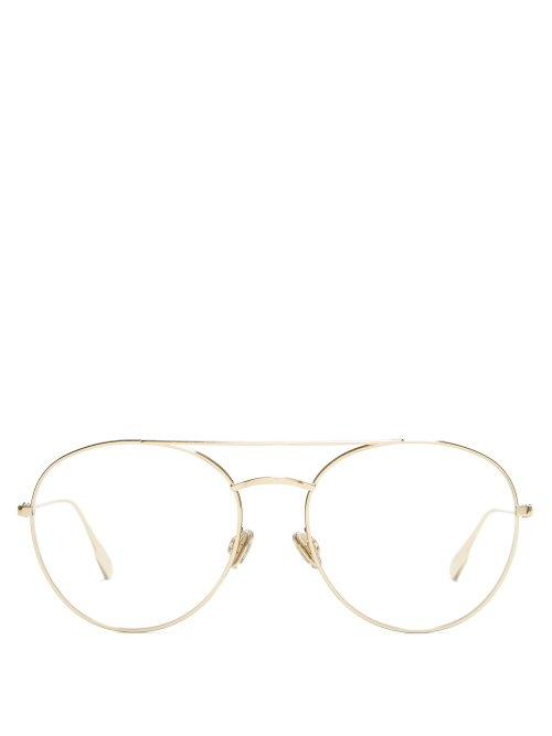 Matchesfashion.com Dior Eyewear - Stellaire5 Round Metal Glasses - Womens - Gold