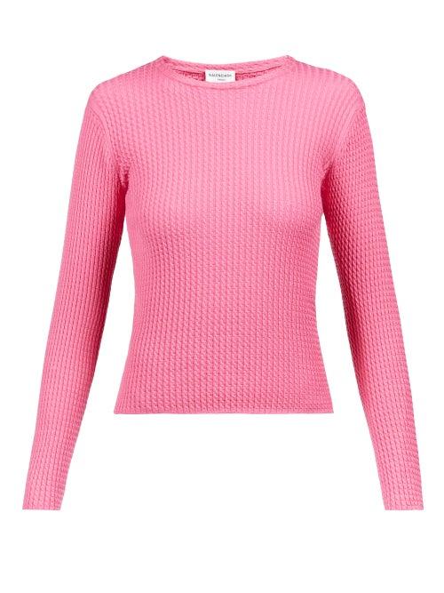 Balenciaga - Round-neck Cable-knit Sweater - Womens - Pink