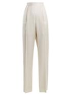 Stella Mccartney High-rise Striped-jacquard Silk-satin Trousers
