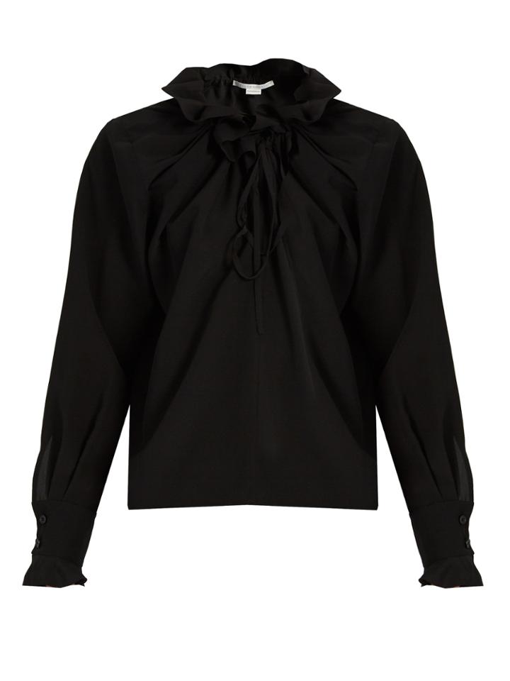Stella Mccartney Ruffled Silk-crepe Blouse