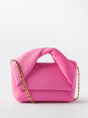 Jw Anderson - Twister Leather Clutch - Womens - Pink