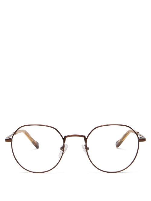 Matchesfashion.com Le Specs - Notoriety Round Frame Eyeglasses - Womens - Bronze