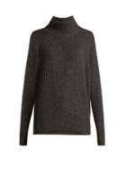 Matchesfashion.com Nili Lotan - Anitra Ribbed Roll Neck Wool Blend Sweater - Womens - Grey