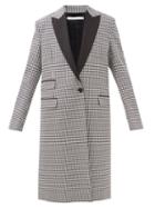 Another Tomorrow - Houndstooth Cotton-blend Single-breasted Coat - Womens - Black White