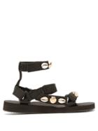 Matchesfashion.com Arizona Love - Trekky Shell Embellished Sandals - Womens - Black Multi