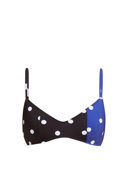 Matchesfashion.com Araks - Elsa Polka Dot Bikini Top - Womens - Black Multi