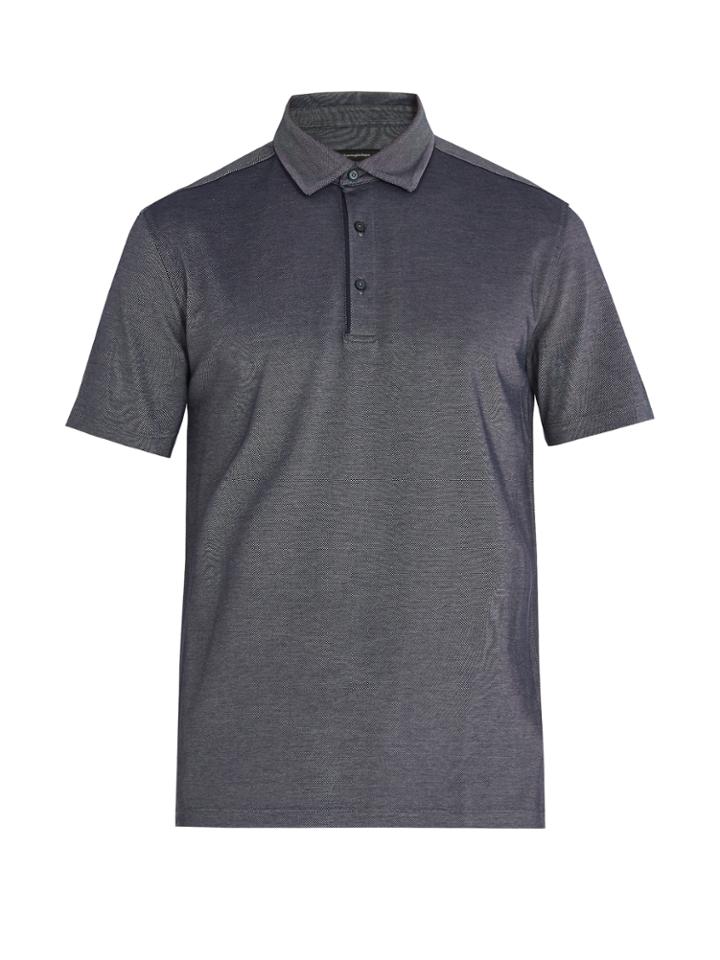 Ermenegildo Zegna Piped-trim Cotton-piqu Polo Shirt