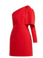 Matchesfashion.com Msgm - Bow Detail Crepe Mini Dress - Womens - Red