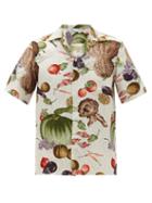 Matchesfashion.com Nipoaloha - Fruit And Vegetable-print Silk Shirt - Mens - White Multi
