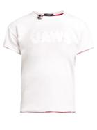 Matchesfashion.com Calvin Klein 205w39nyc - Distressed Jaws Stitched Cotton T Shirt - Womens - White