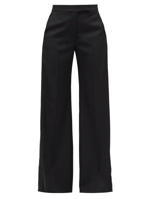Matchesfashion.com Stella Mccartney - High-rise Wide-leg Wool-crepe Trousers - Womens - Black