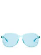 Matchesfashion.com Gucci - Round Frame Acetate Sunglasses - Womens - Light Blue