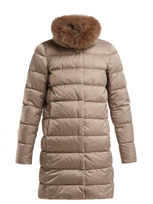 Matchesfashion.com Herno - Polar Tech Double Layer Quilted Down Coat - Womens - Beige