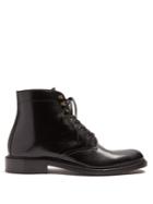Saint Laurent Army Lace-up Leather Ankle Boots