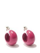 Isabel Marant - Sculpted-resin Small Hoop Earrings - Womens - Pink
