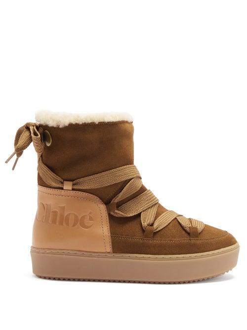 Matchesfashion.com See By Chlo - Crosta Nubuck Snow Boots - Womens - Brown