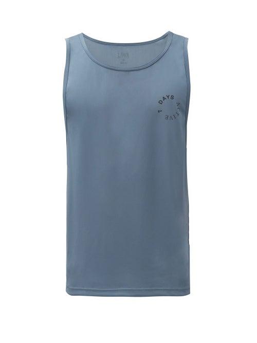 Matchesfashion.com 7 Days Active - Logo-print Jersey Tank Top - Mens - Navy