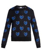 Saint Laurent Heart-intarsia Mohair-blend Sweater