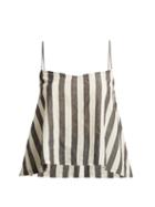 Matchesfashion.com Anaak - Akari Striped Cotton Cami Top - Womens - Grey White
