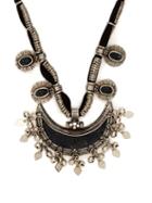 Matchesfashion.com Saint Laurent - Crescent Moon Charm Necklace - Womens - Silver