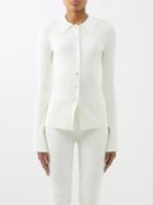 Le Ore - Rimini Flared-cuff Ribbed Cardigan - Womens - Cream