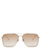 Ladies Accessories Linda Farrow - Asher Aviator 22kt Gold-plated Titanium Sunglasses - Womens - Brown Gold