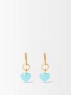 Missoma - Heart Chalcedony & 18kt Gold-vermeil Hoop Earrings - Womens - Light Blue