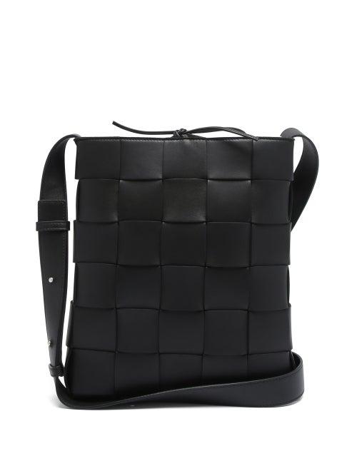 Matchesfashion.com Bottega Veneta - Cassette Intrecciato Leather Cross-body Bag - Womens - Black