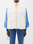Ganni - Side-tie Padded-twill Gilet - Womens - Cream