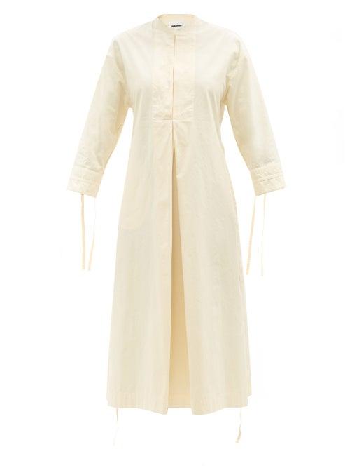 Jil Sander - Self-tie Cotton-canvas Tunic Shirt Dress - Womens - Cream