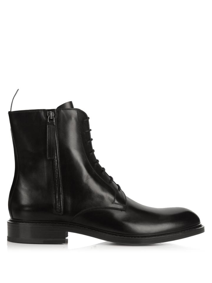 Jil Sander Lace-up Leather Boots