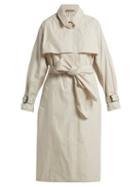 Matchesfashion.com Bottega Veneta - Single Breasted Cotton Blend Trench Coat - Womens - Grey