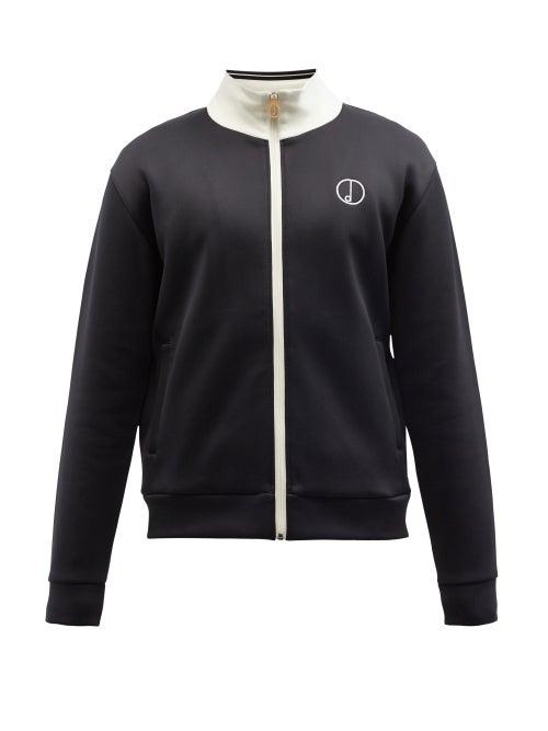 Mens Rtw Dunhill - Logo-embroidered Jersey Track Jacket - Mens - Black