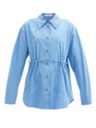 Rejina Pyo - Jolene Drawstring Organic-cotton Poplin Shirt - Womens - Blue