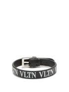 Matchesfashion.com Valentino Garavani - Vltn Logo-print Leather Bracelet - Mens - Black