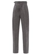 Matchesfashion.com Umit Benan B+ - High-rise Pleated Camel Tapered Trousers - Womens - Grey