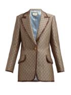 Matchesfashion.com Gucci - Gg Monogram Cotton Blend Jacket - Womens - Beige Multi