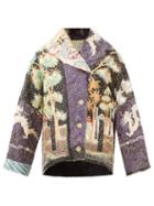 By Walid - Malika Dragon-embroidered Vintage Silk Jacket - Womens - Blue Multi