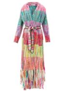Matchesfashion.com Gabriela Hearst - Dream Belted Fringed-hem Striped Cashmere Coat - Womens - Multi