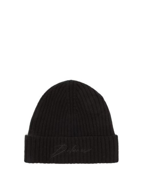 Matchesfashion.com Balmain - Logo Embroidered Cashmere Blend Beanie - Mens - Black