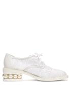Matchesfashion.com Nicholas Kirkwood - Casati Mesh Derby Shoes - Womens - White