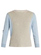 Maison Margiela Contrast-panel Ribbed-knit Cotton Sweater