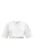 Matchesfashion.com Adidas By Stella Mccartney - Future Playground Cotton-blend Cropped T-shirt - Womens - White