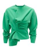 Matchesfashion.com A.w.a.k.e. Mode - Draped Crepe Top - Womens - Green