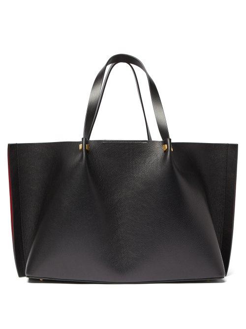 Matchesfashion.com Valentino - Go Logo Large Leather Tote Bag - Womens - Black