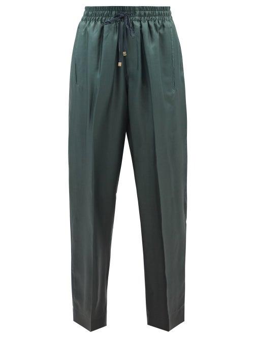 F.r.s - For Restless Sleepers - Jeff Silk-satin Pyjama Trousers - Womens - Green