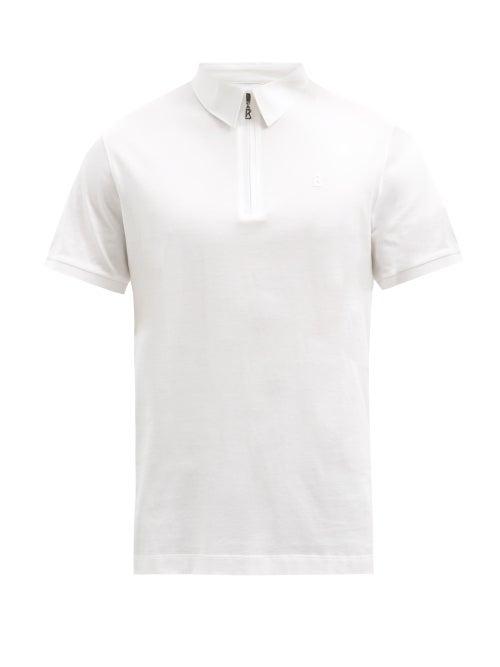 Matchesfashion.com Bogner - Aires Zipped Cotton-jersey Polo Shirt - Mens - White