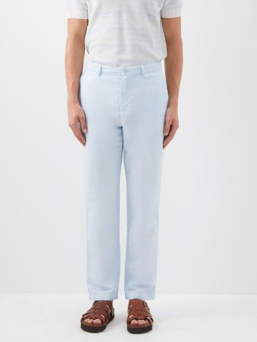 Orlebar Brown - Alexander Linen-blend Chinos - Mens - Light Blue